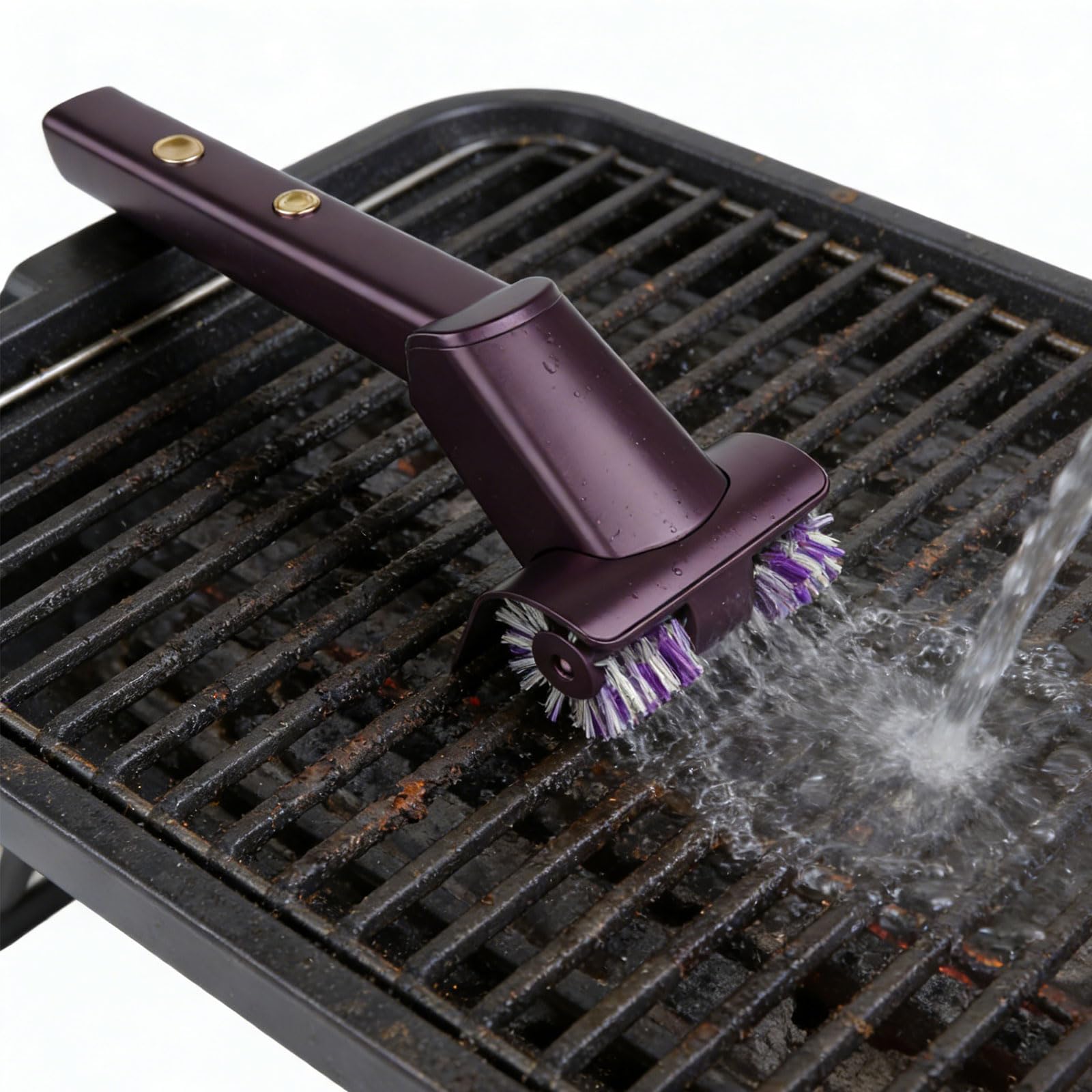 COOLHOOD Cepillo eléctrico inalámbrico para parrillas, herramienta de limpieza diseñada para eliminar grasas de planchas y utensilios de cocina, limpiador automático para barbacoas