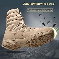 Vista 5 de Kervaky Botas tácticas para hombre, botas militares, botas de combate, botas ligeras, botas de trabajo, botas de senderismo, botas antideslizantes