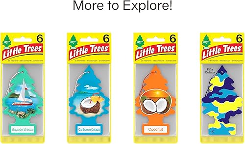 Miniatura 205 de Little Trees - Ambientador de árbol colgante que proporciona un aroma de larga duración para auto u hogar. Aroma Leather, 4 paquetes de 6
