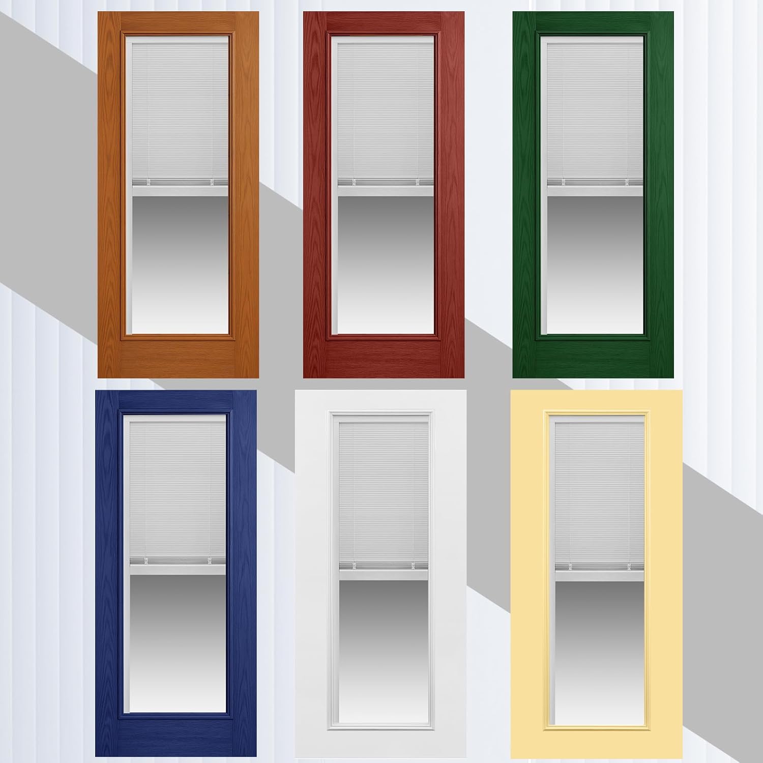 20" X 64" Entry Door Glass Insert with Blinds White Exterior Front Door Frame Window Inserts Replacement Kit for Home Improvement