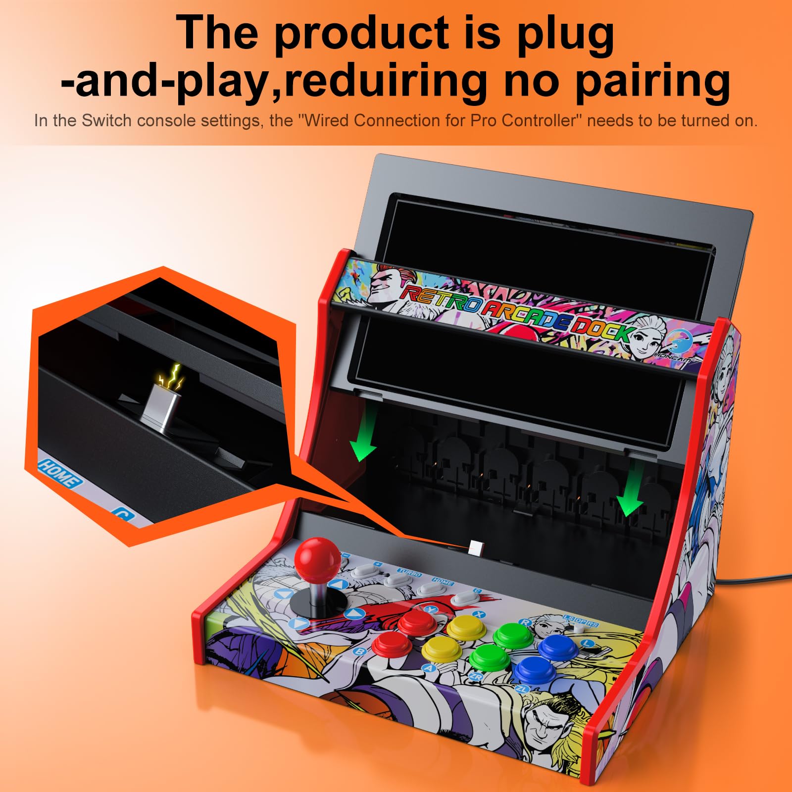 Mini armario de arcade para interruptor, interruptor OLED, máquinas retro para el hogar y juegos de arcade compatible con Street Fighter