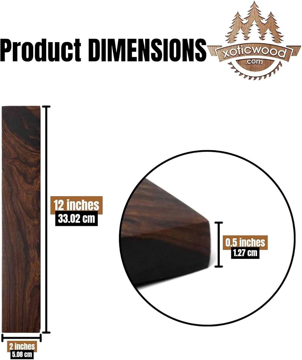 IECAP LLC Bookmatched Ironwood Knife Handle Scales – Natural Wood Knife Scales – Knife Scales for DIY Crafts – Ironwood Knife Handle Material – Size 12 x 2 x 0.5 inches – 1 Pair