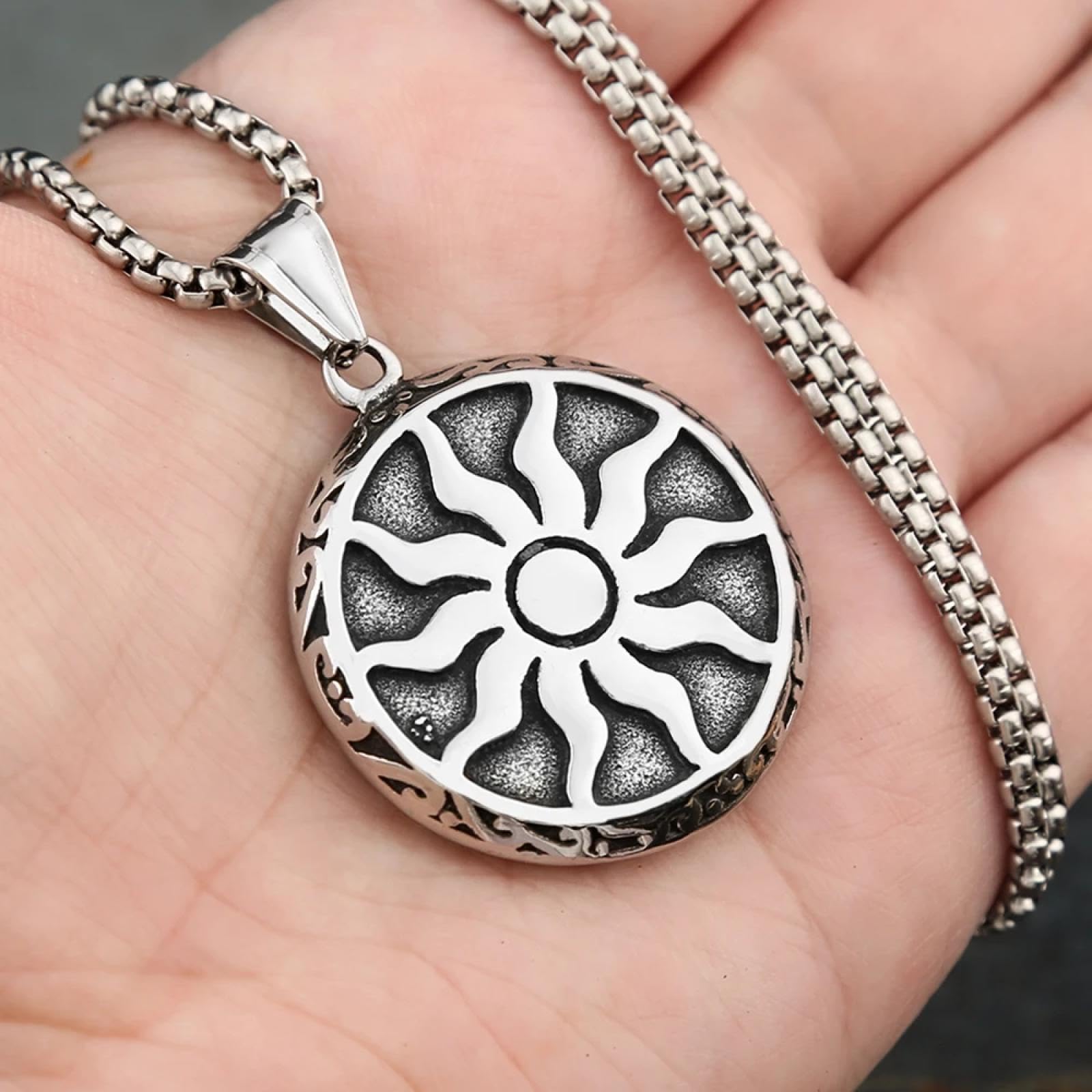 Halskette Ketten Schmuck Herren Frauen Anhänger Necklaceanhänger Halskette Herren Rundes Amulett