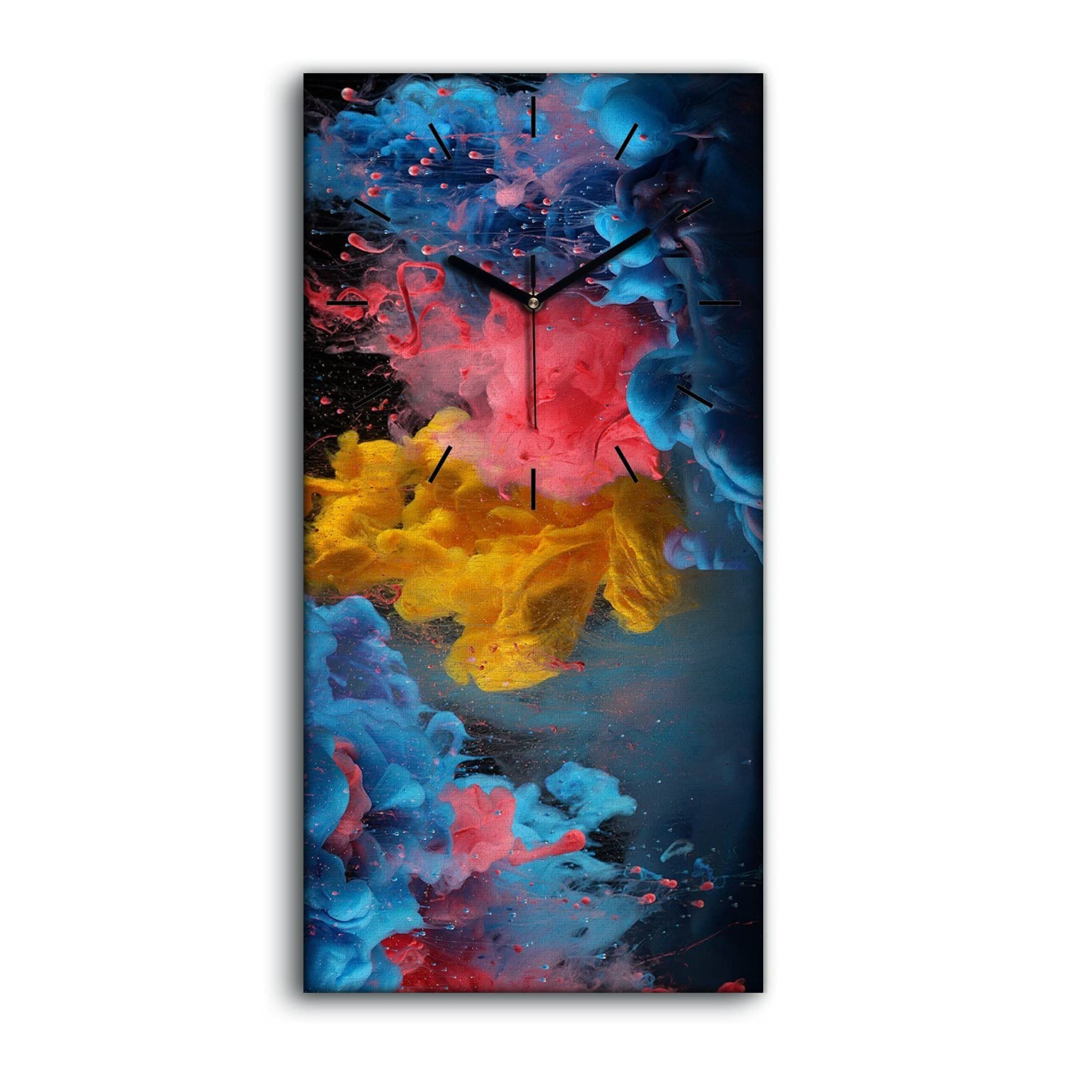 Horloge sur toile Coloray 30x60cm décoration salon moderne art mural abstrait sans tic tac
