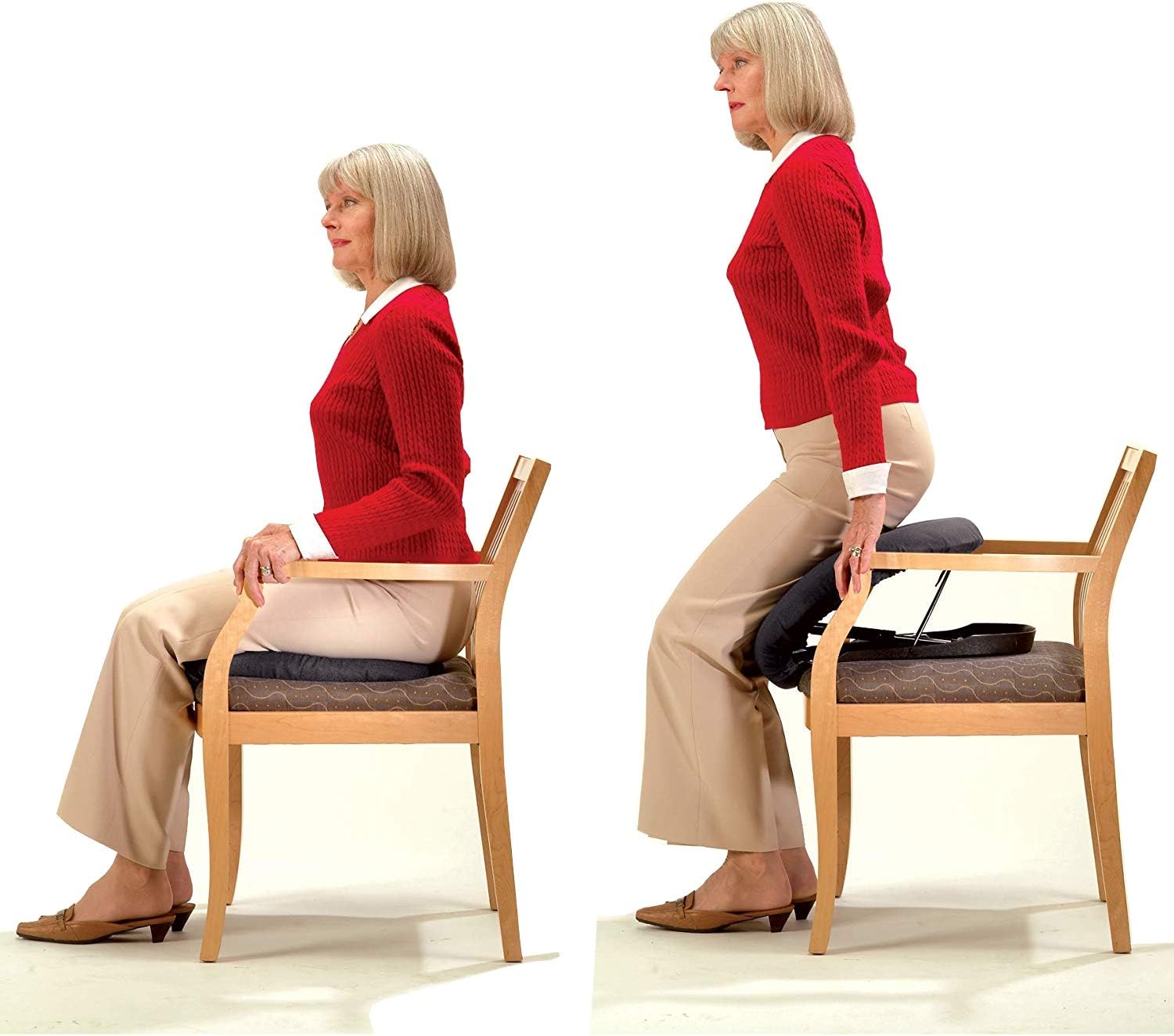 Carex Upeasy Seat Assist - Chair Lift And Sofa Stand Assist - Portable Lifting Seat With Support Up to 220 Pounds, Provides 70% Assistance, Blue