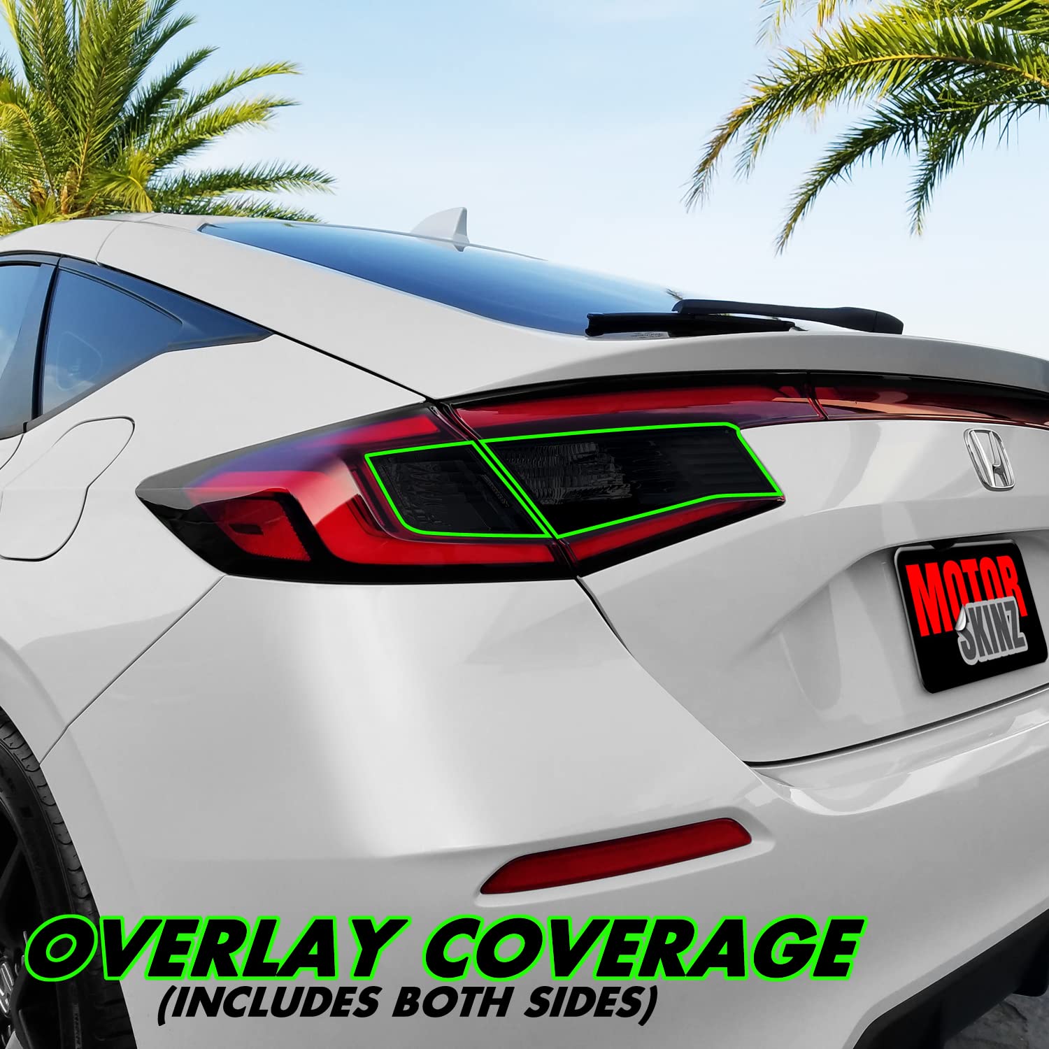 SlickMod PreCut Vinyl Smoke Tint for 2022-2023 Honda Civic Hatchback Tail Light (3. Turn Signal & Reverse, 20% Dark Smoke)