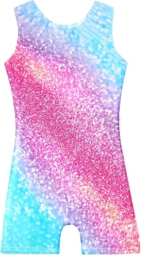 Leotardos de gimnasia para niñas, mallas de baile para niñas pequeñas, ropa de baile deportiva y brillante, con diseño de sirena y unicornio, color