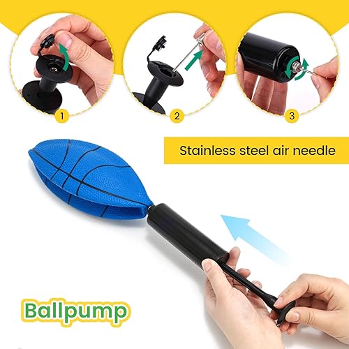 Miniatura 3 de 3 otters Paquete de 6 mini pelotas de baloncesto, juego de baloncesto de 7.5 pulgadas con bomba para niños, juguete de piscina, mini aro de