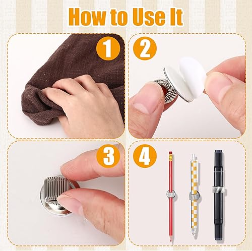 Miniatura 4 de Fulmoon 24 clips para bolígrafos, soporte de acero al manganeso, organizador de lápices autoadhesivo, con lazo de resorte ajustable para