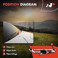Vista 5 de A-Premium Motor del limpiaparabrisas delantero y conjunto de varillaje compatible con vehículos Dodge - Ram 1500 2005-2008, Ram 2500 2005-2009, Ram