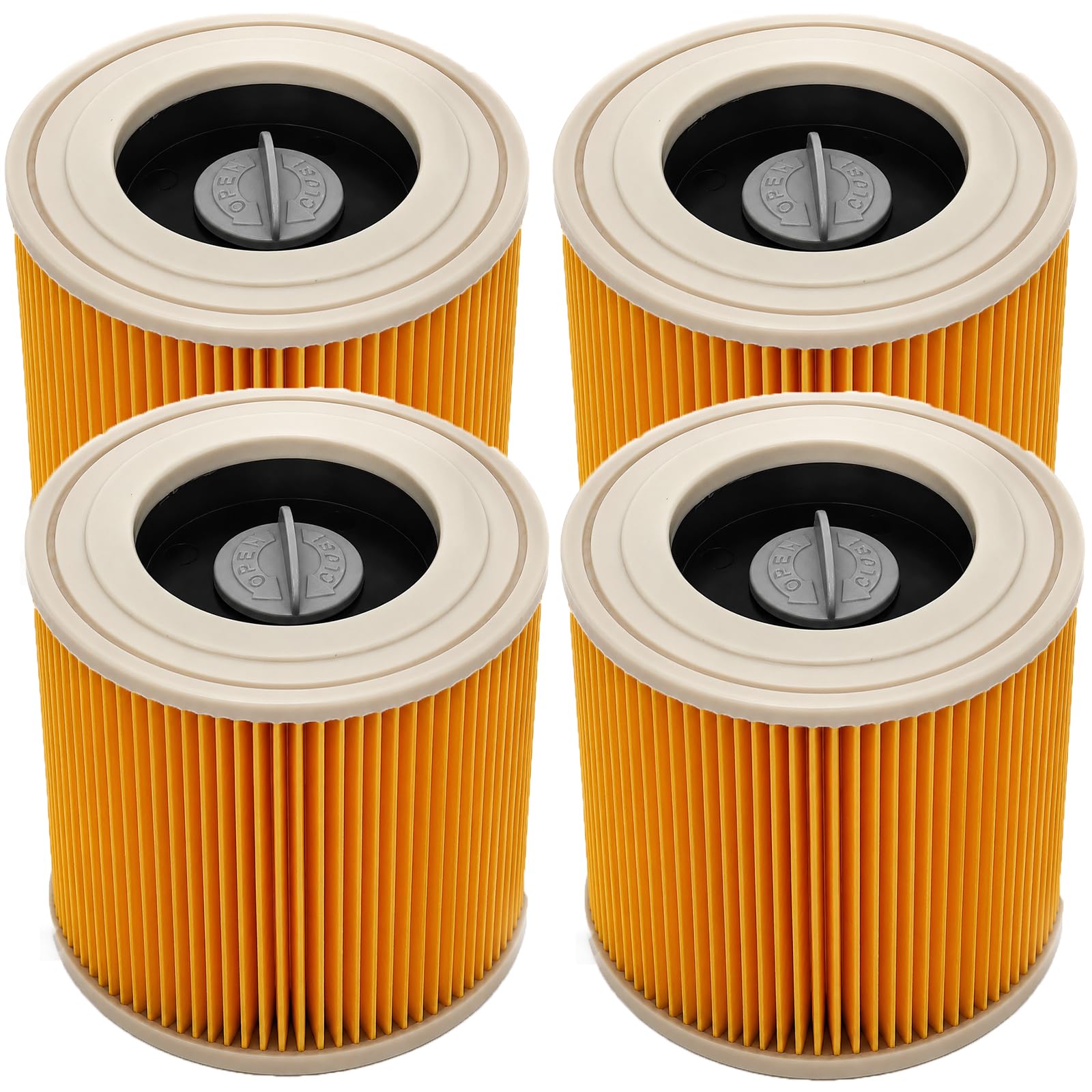 4 Pack Cartridge Filters Compatible with Karcher WD2 WD3 Vacuum Cleaners