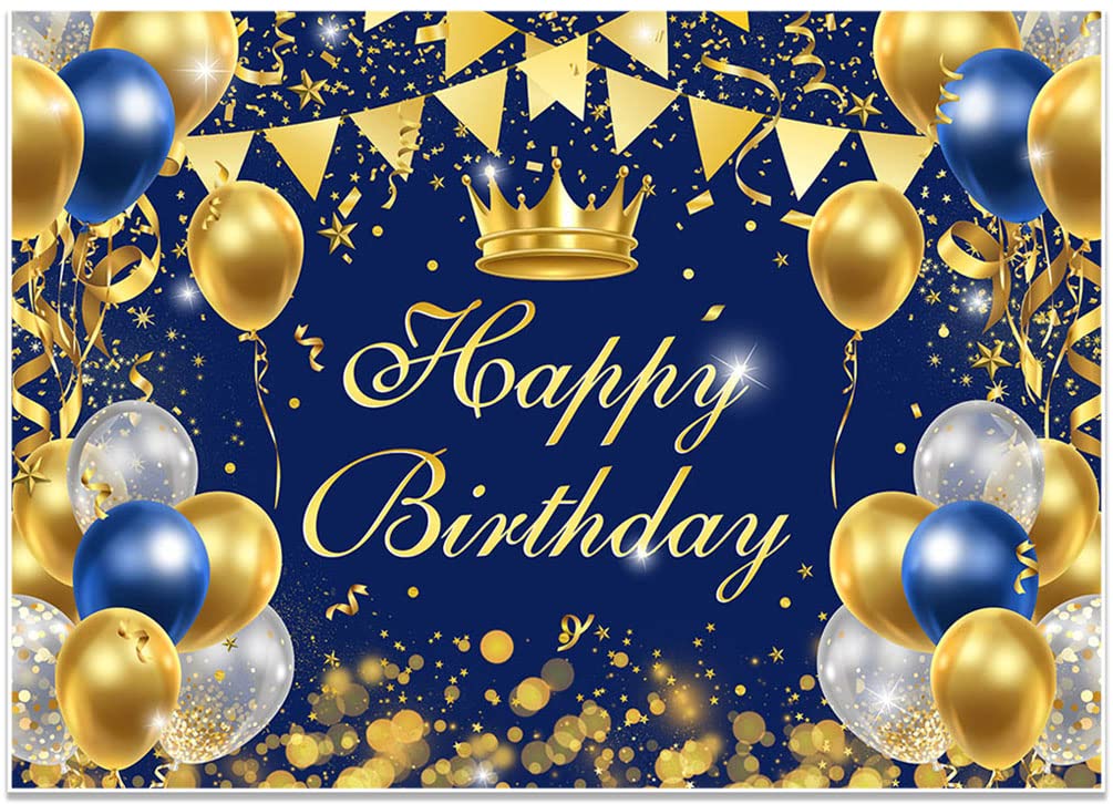 Babyparty Hintergrund ‚Kleiner Prinz‘ – 2,2x1,5 M Vinyl, Blau Mit Goldener Krone, Für Fotohintergrund Oder Deko