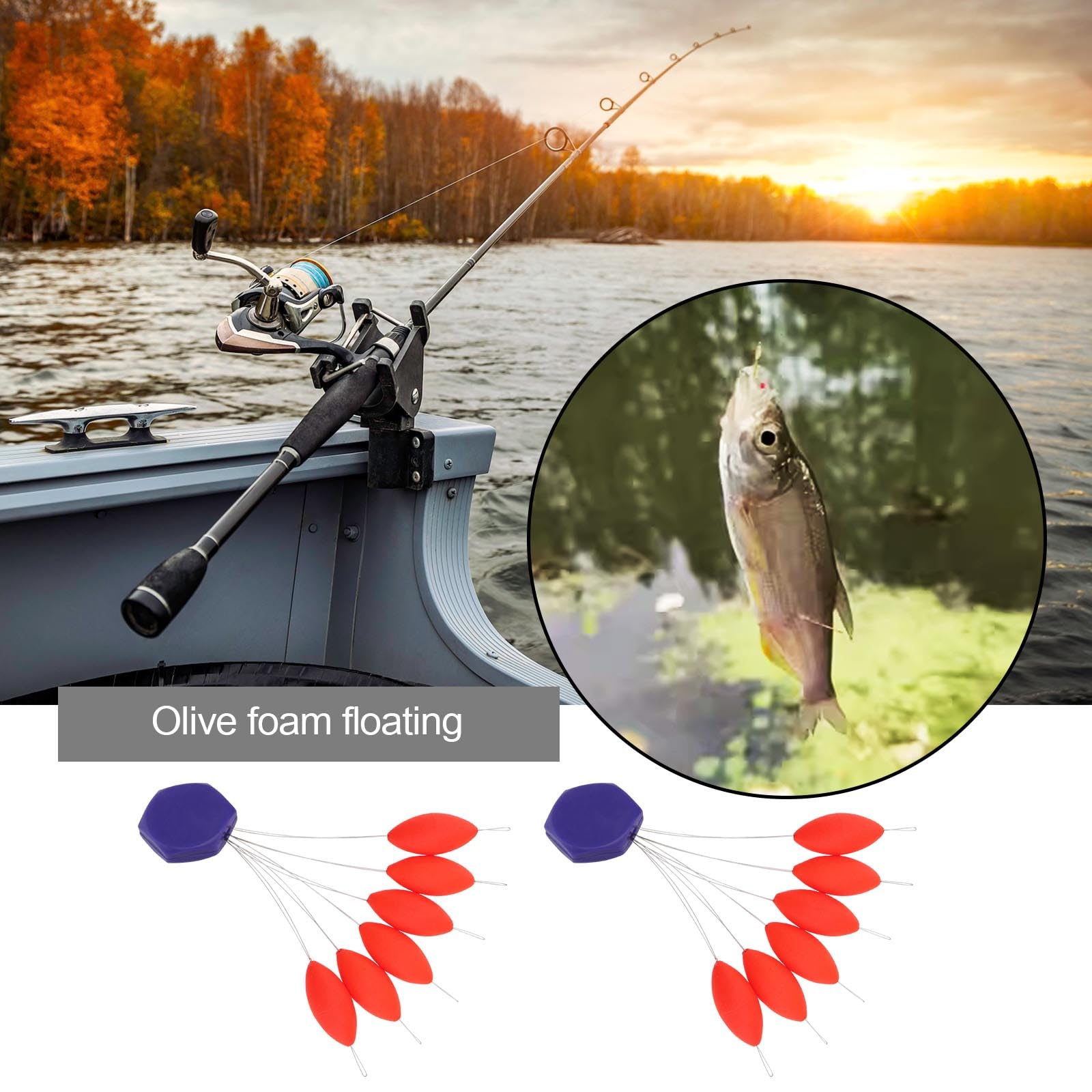 3 Galleggianti Pesca A Mosca In Schiuma - Forma Oliva Per Indicatore A Goccia - Foto 4