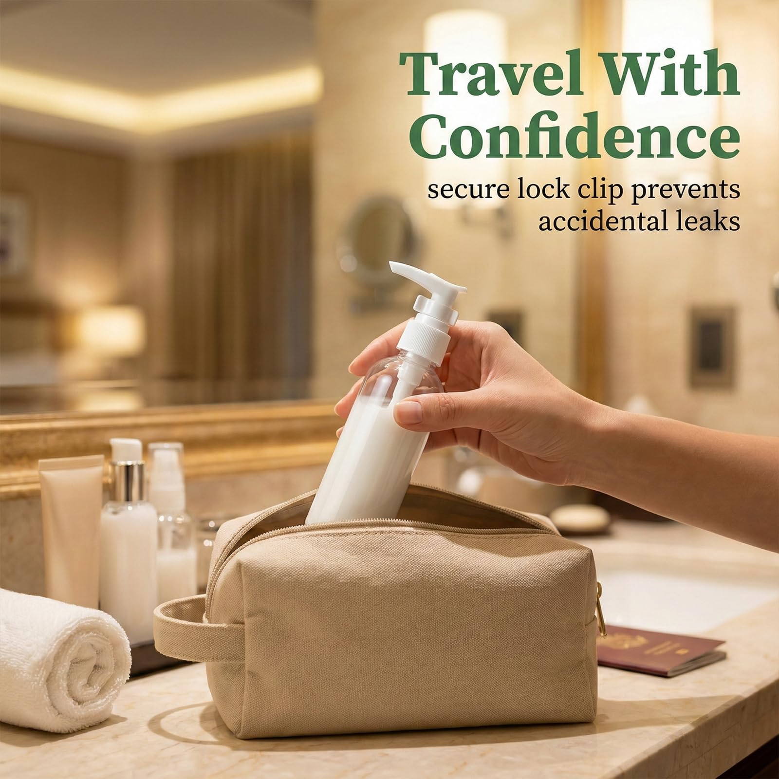 4 Pezzi Flaconi da Viaggio, 100 ml Bottiglie da Viaggio Trasparenti, Pompa da Viaggio in Plastica Dispenser, Boccette Contenitori Ricaricabile, per Lozione Emulsione Olio Pulizia Shampoo Gel Doccia