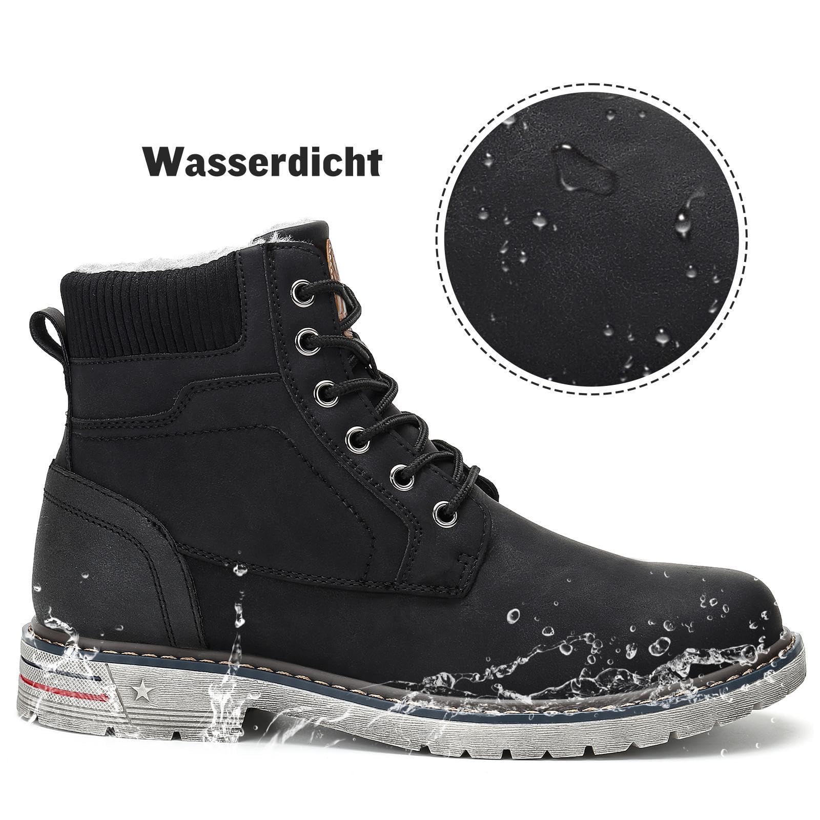 Mishansha Scarpe Uomo Donna Invernali Impermeabili Antiscivolo Stivaletti Invernali con Pelo, Gr.36-48