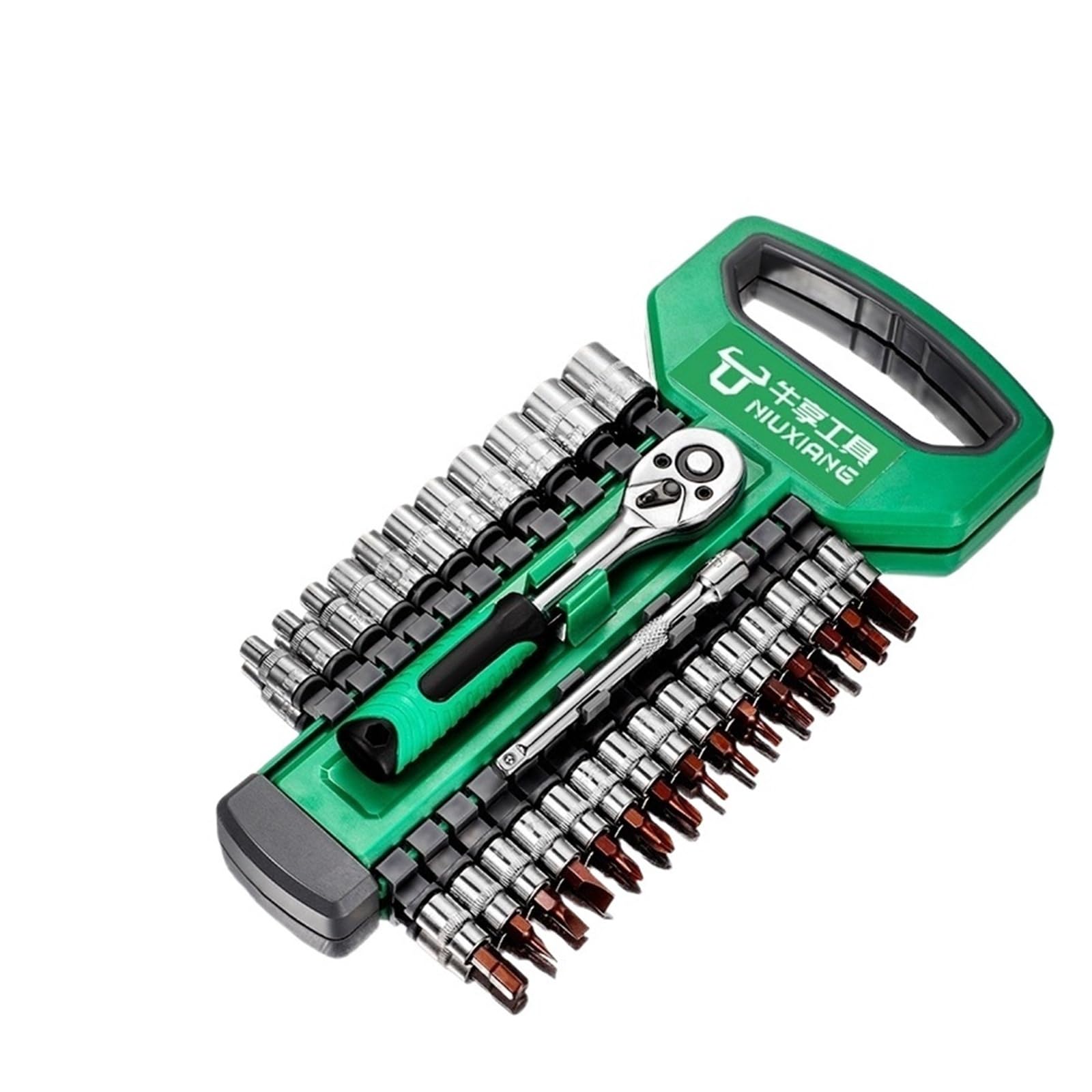 Zestaw nasadek 1/4"-3/8"-1/2",CR-V, nasadki metryczne i imperialne z szybkozamykanym kluczem grzechotkowym, model pro 72 zęby