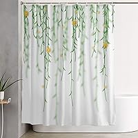 Vista 9 de Cortina de ducha con diseño de árboles de Navidad, diseño a cuadros, de madera marrón, decoración de baño, 71 x 71 pulgadas (12 ganchos incluidos)