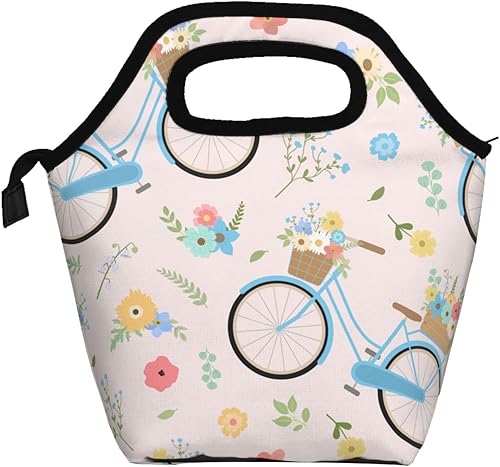 Bicycle Lunch Bag Reusable Lunch Box Insulated Leak Proof Lunch Tote With Portable For Women Men Tote Bag For Work, Office, Picnic, Camping,