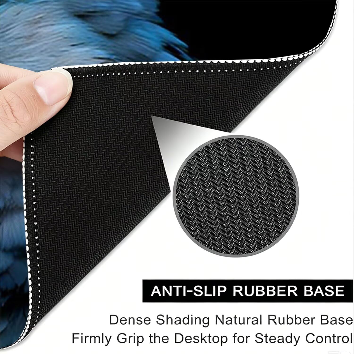Tappetino Mouse Gaming XXL, Mousepad 1200x600x4mm nero Pappagallo-2 0x0-243 | Tappetino Scrivania con Base in Gomma Antiscivolo Bordi Cuciti per Computer, PC, Migliora la Precisione e la Velocità