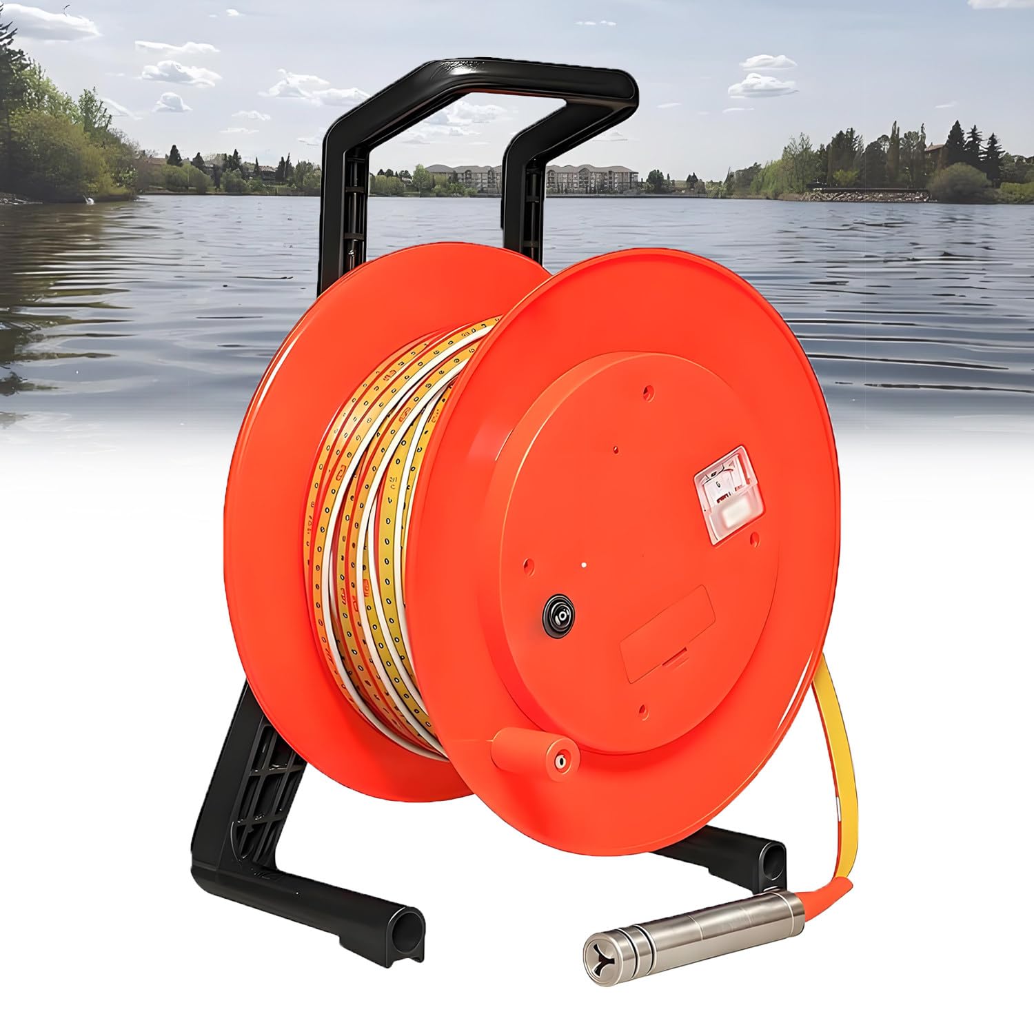 Medidor Nivel Agua,Cinta Métrica Acero Pozos Profundos,Medidor Nivel Agua & Sonda Profundidad,Lectura Mínima 1 Mm,para Medición Pozo Agua 10 M-300 M 10m