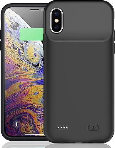 Funda de batería para iPhone Xs Max, mejorada de 10000 mAh, ultradelgada, recargable, portátil, funda de carga portátil, paquete de batería