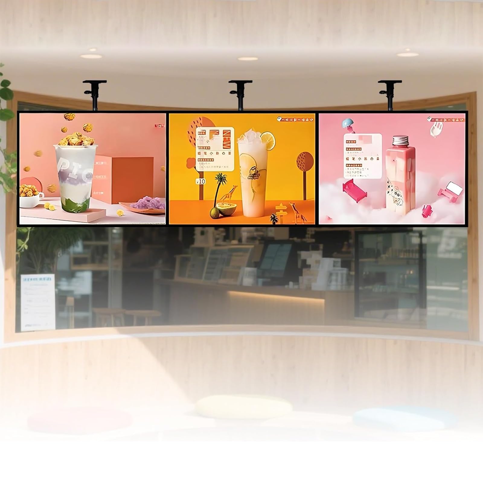 Ultra-cienki panel LED do wyświetlania menu – wąska rama, wysoka jasność, możliwość użytkowania w poziomie/pionie, wymiana magnesu do lodziarni i kawiarni (3 szt., 30 x 40 cm)