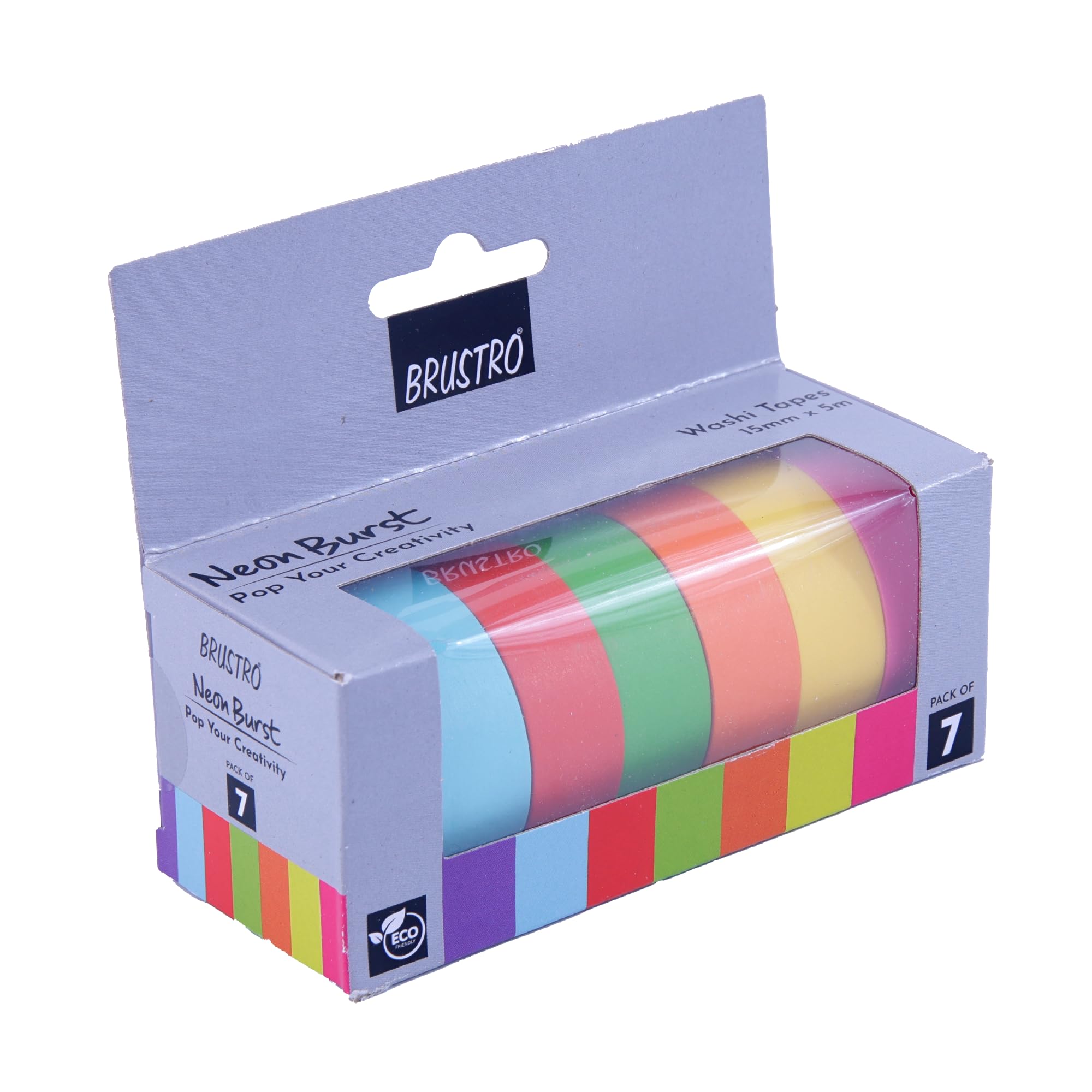 Brustro Neon Washi Tape Set - Vibrant Crafting -7