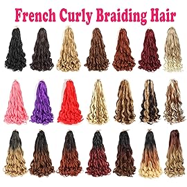French Curly Braiding Hair 24 Inch Pink Color - Pre Stretched Bouncy Braiding Hair- Loose Wavy Synthetic Hair Extensions For Black Women (24 inch 2 packs, Pink)