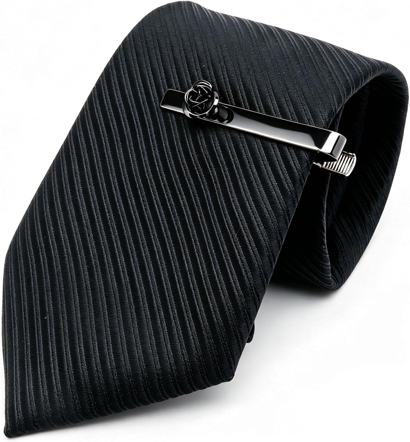 Rose Flower Mens Tie Clip with Gift Case for Office Daily Necktie image 2