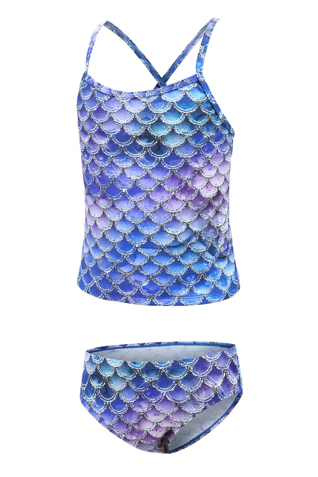 Girls Two Piece Tankini Swimsuits Rainbow Striped Bathing Suit Swim Suit
