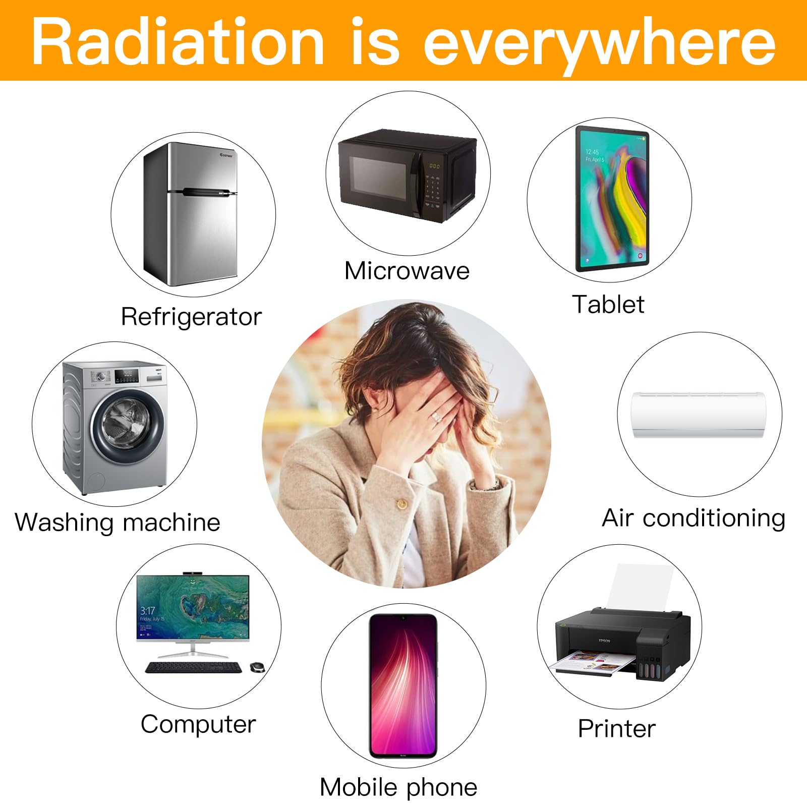 10 Pezzi Adesivi Protettivi Anti Radiazioni,Oro 24 K,per Telefoni Cellulari,Tablet,Blocchi,5G,Wi-Fi,Bluetooth,Neutralizzatore per Telefoni Cellulari Computer Laptop Dispositivi Elettronici