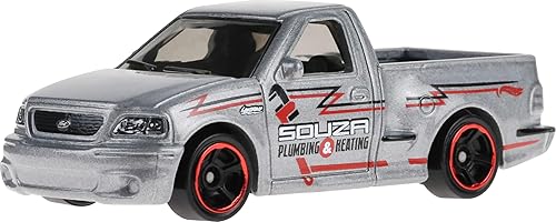 Miniatura 4 de Hot Wheels Paquete de 10 camiones de juguete, juego de 10 piezas fundidas a presión a escala 1:64, utilitarios, carreras y otras camionetas o