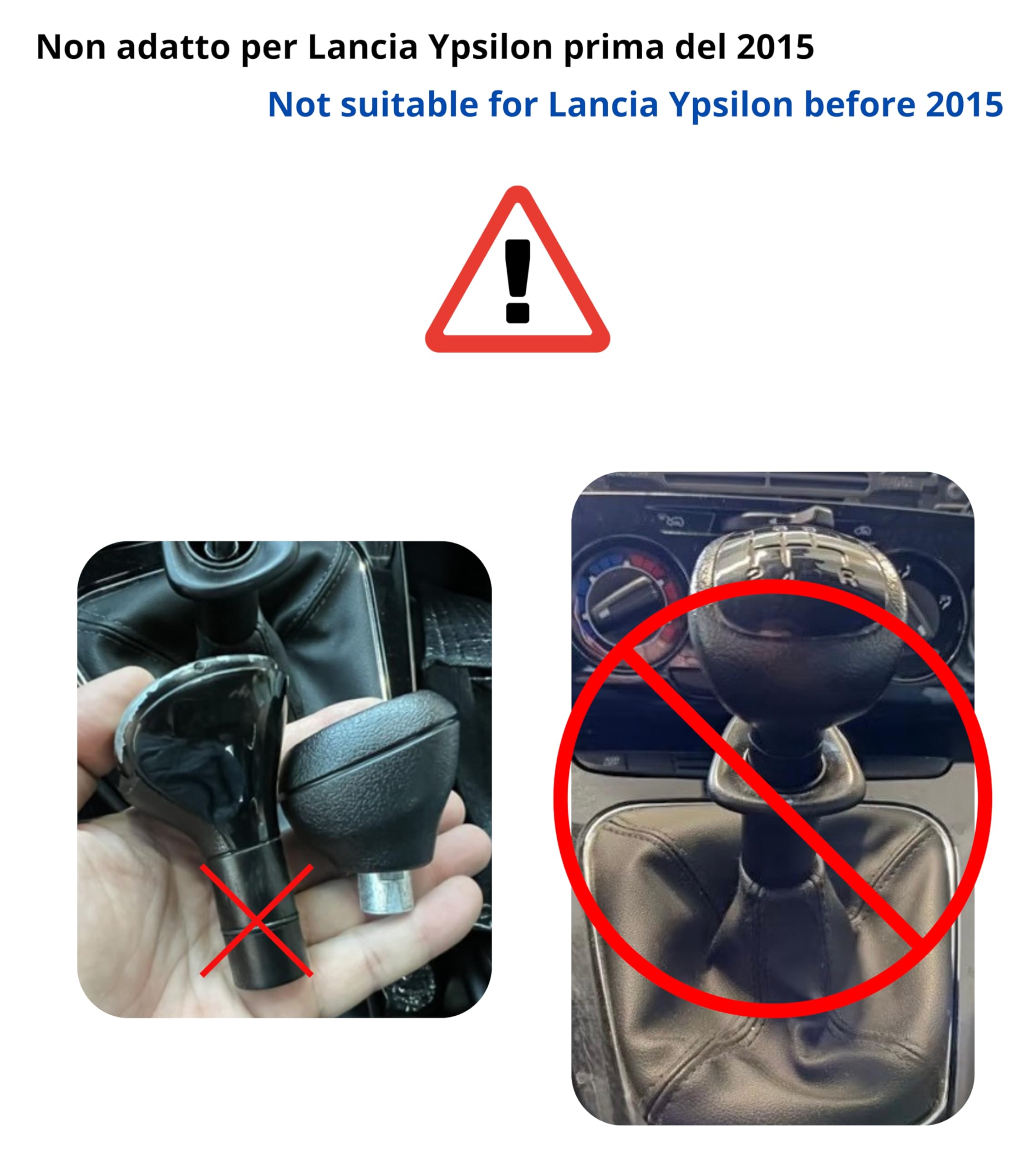 1neiSmartech Pomello per Leva Cambio 5 Marce Manuali Compatibile con Lancia Ypsilon III 3ª Serie (846) dal 2015, per OEM 6930522, Solo Modelli Benzina, con Retromarcia a Siringa
