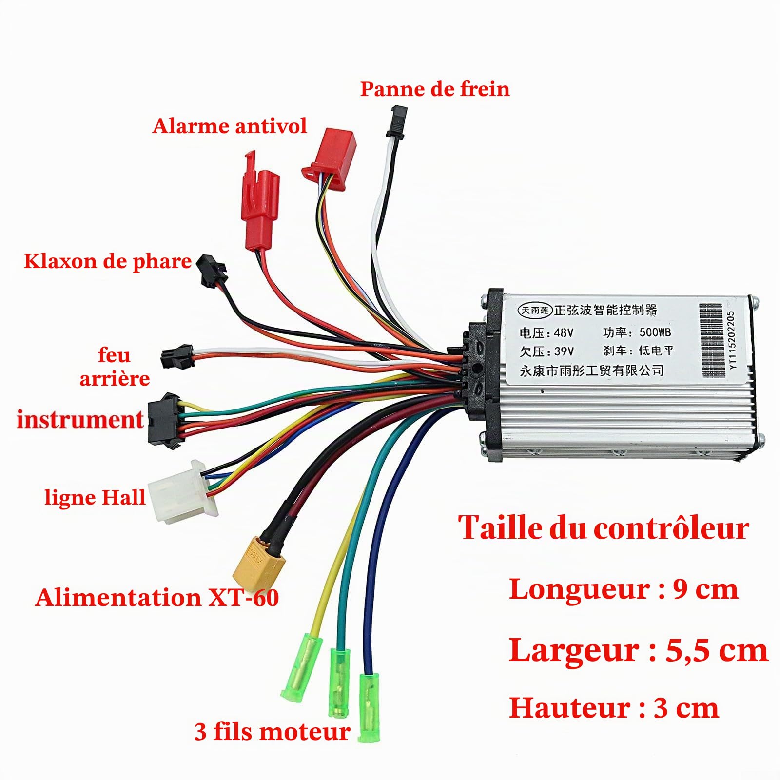 Zoegneer Kit de contrôleur MR-100 avec écran LCD 36 V 48 V pour trottinette électrique pour KUGOO (48 V)