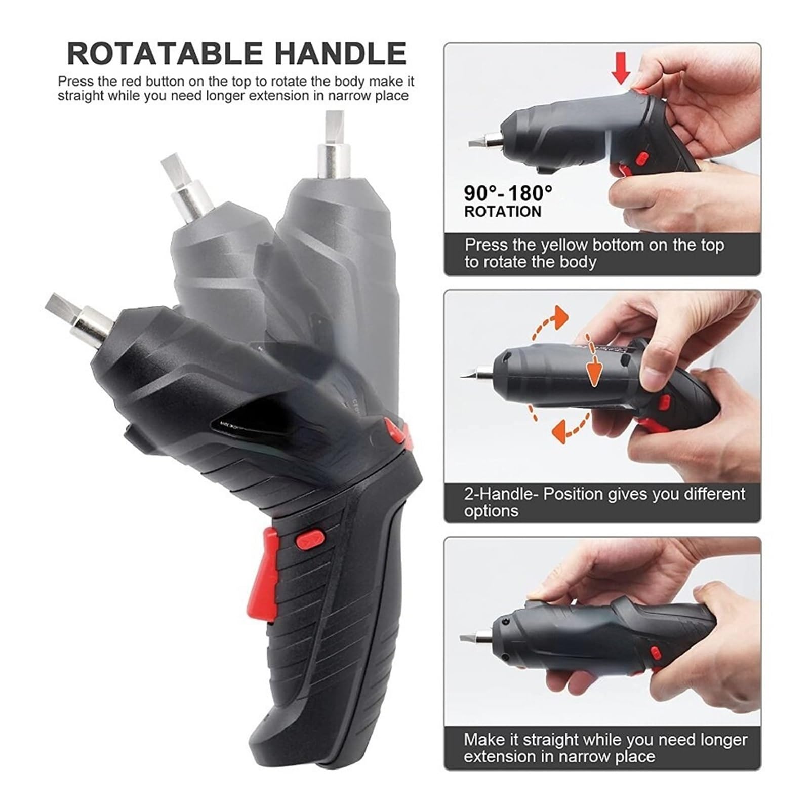 Set Di Utensili Elettrici Da 3.6v Riparazione Manutenzione Domestica Batteria Al Litio 1800mAh Mini Cacciavite A For Trapano Elettrico Domestico Senza Sforzo Per Vari Lavori Riparazione(47 pcs)
