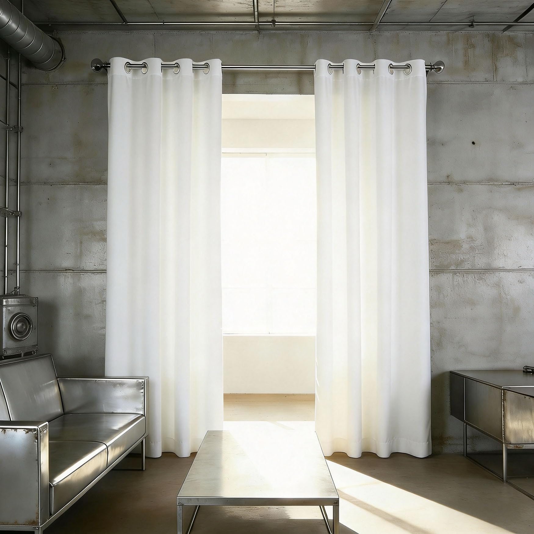 Rideau thermique blanc 180x95 anti chaleur et bruit pour isolation de fenêtre