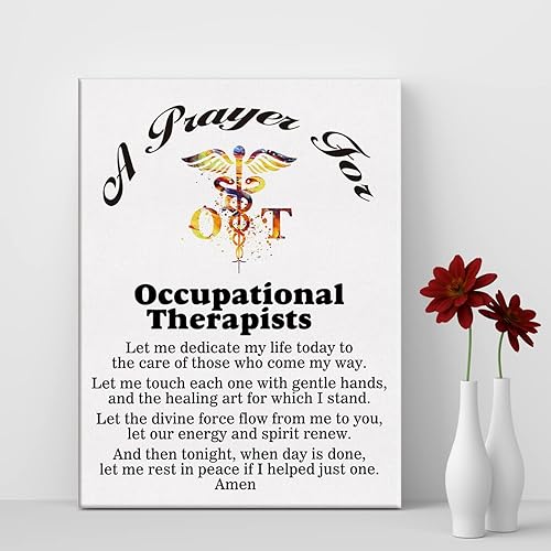 Miniatura 4 de LEXSIVO Lienzo de oración de un terapeuta ocupacional para el hogar, decoración de pared para terapeutas ocupacionales, pintura de regalo, póster de