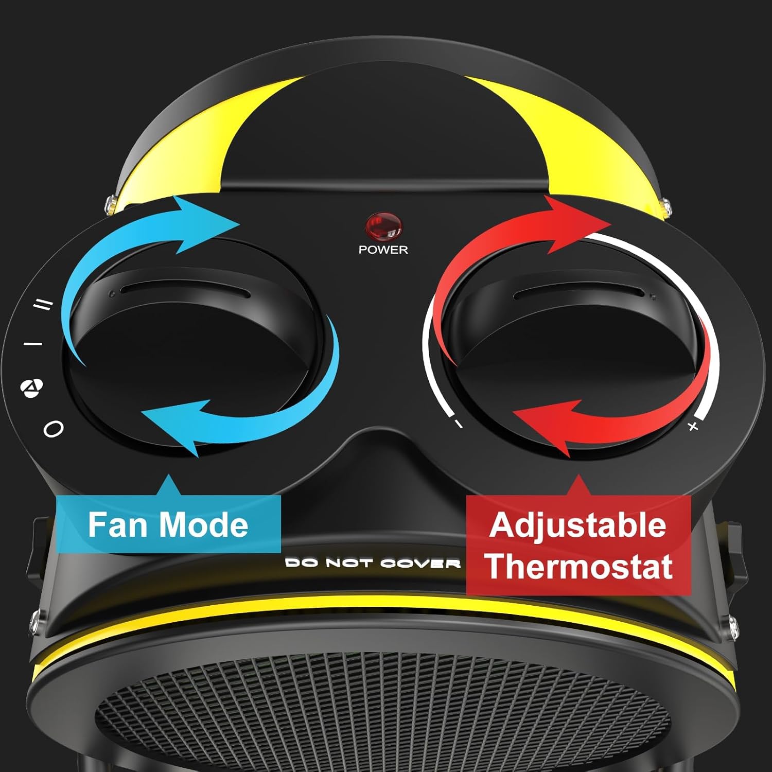 Greenhouse Heater with Thermostat - Electric Patio Heater 1500W, 3S Fast Heating, Overheat Protection, Greenhouse for Green House, Tent, Flower Room