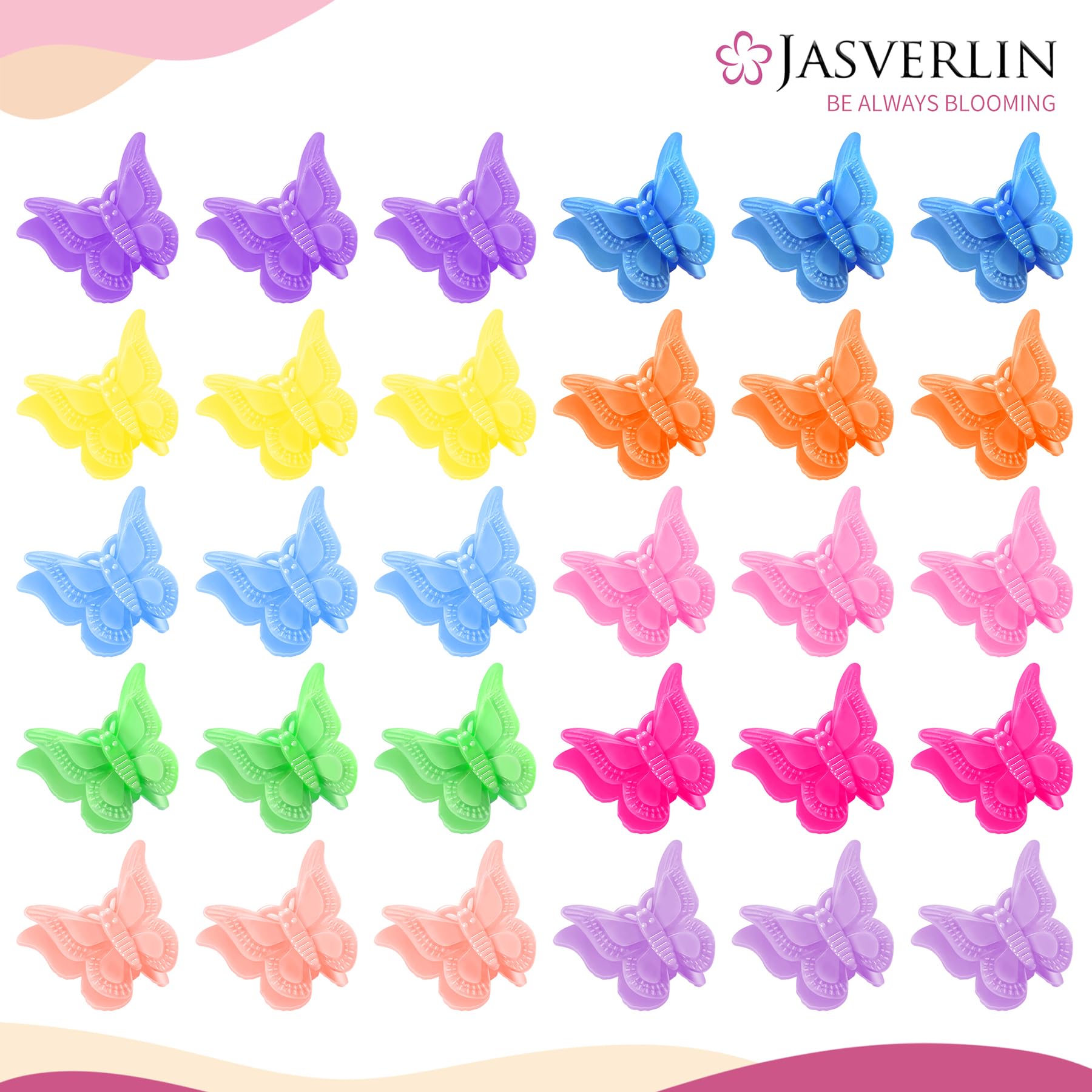 JASVERLIN 90s Small Butterfly Hair Clips - Image 2