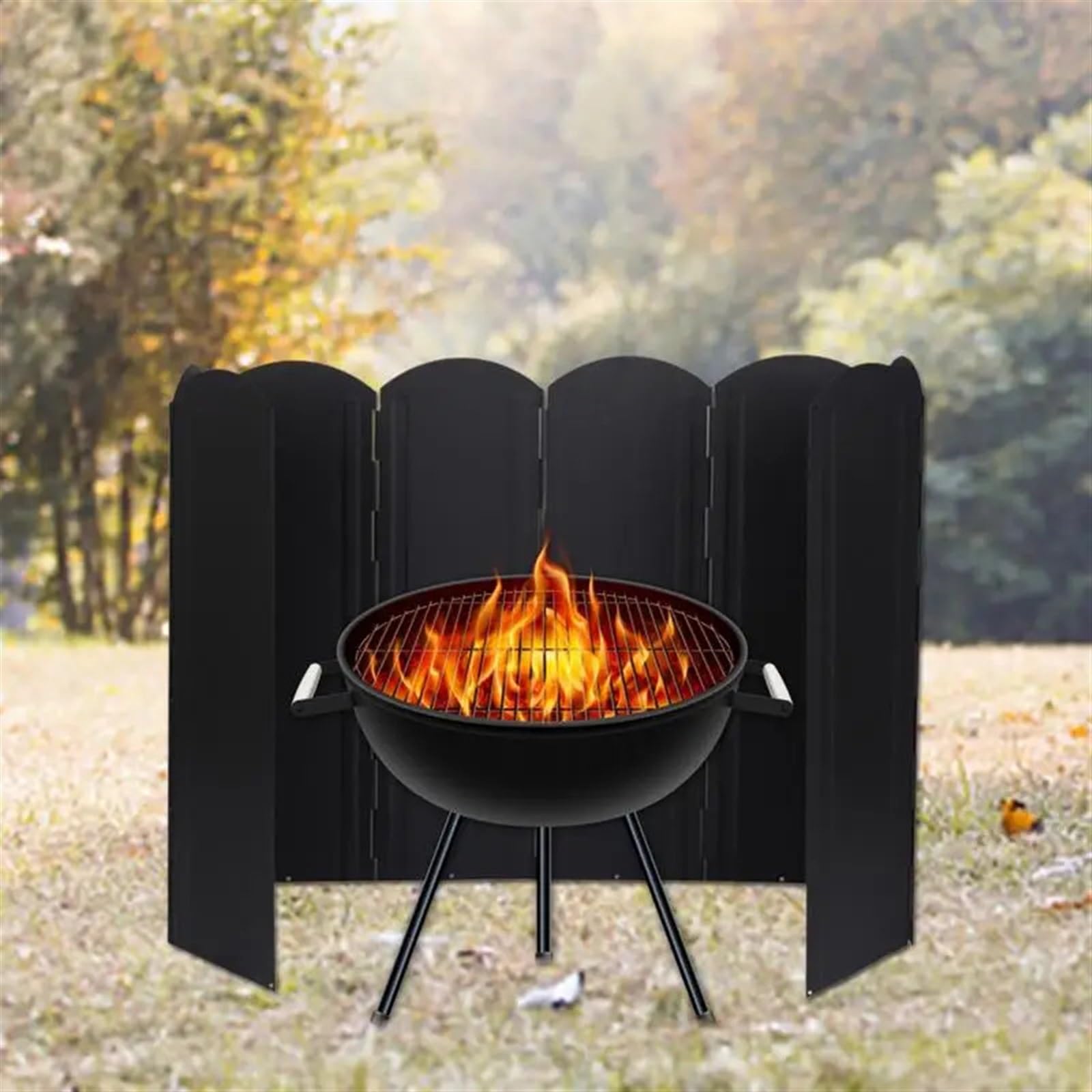 Parabrezza for fornello da campeggio in ferro zincato | 30 cm, 40 cm, 50 cm for campeggio, escursionismo, picnic e barbecue(40CM)
