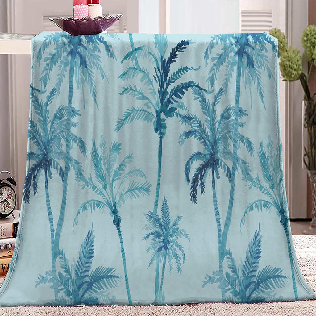 Manta Cocotero Azul Manta Sofa De Microfibra,Manta para Sofa De Franela,Manta Polar Cálida Suave Y Cálida,Mantas Mantas para Cama,Flannel Blanket para Toda Estación（150X200Cm）