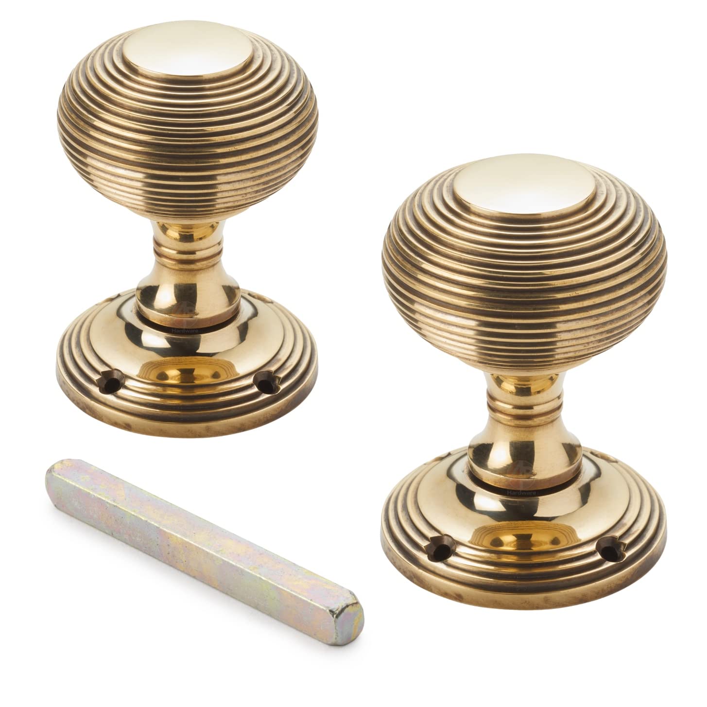 Ab Hardware Brass 55Mm Solid Beehive Mortice Door Knobs Knob Pair Set Quality New Victorian (Aged )