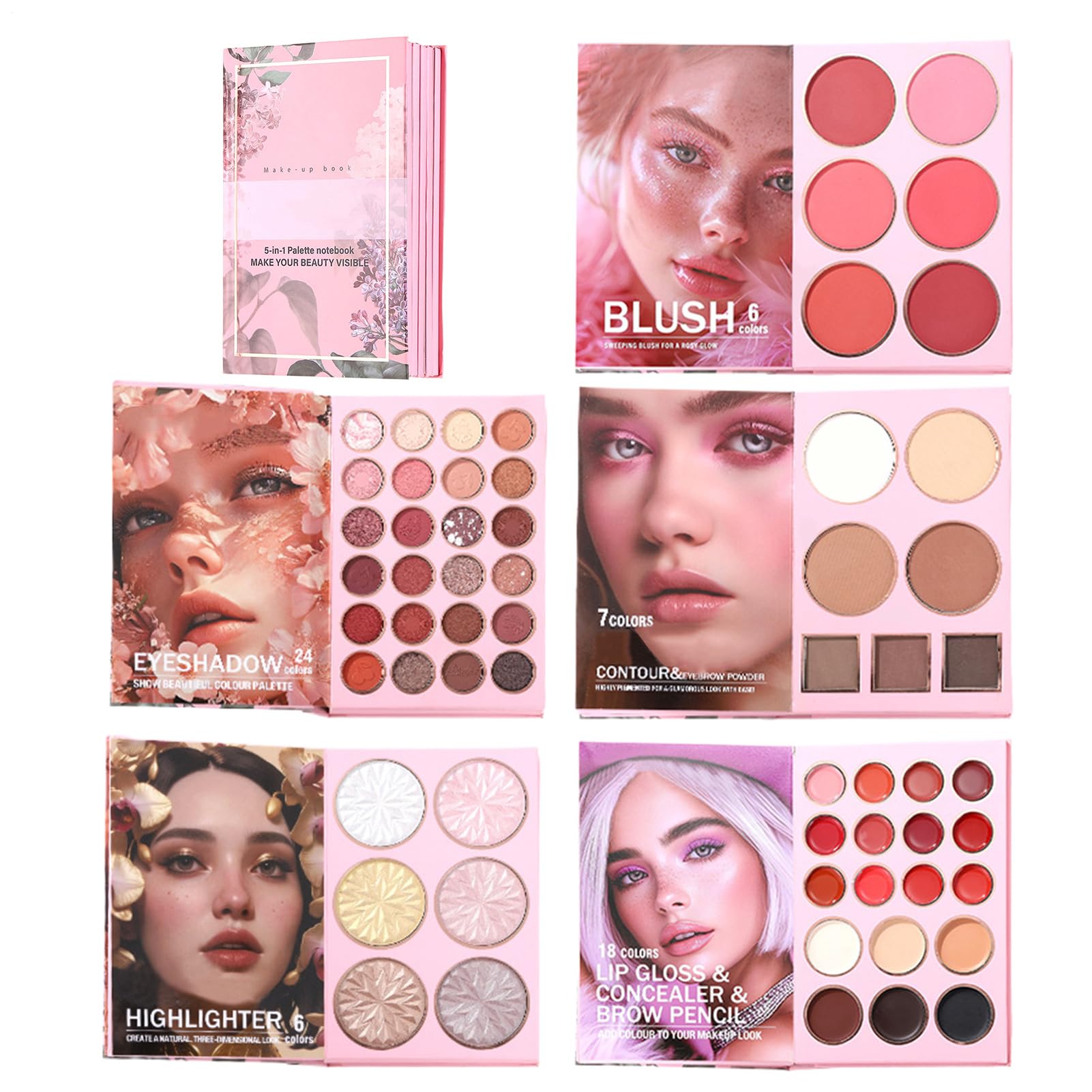 Palette de Pailleté Sept Teintes De Contour | Style Livre Vingt-Quatre Fards À Paupières Pailletés pour Femmes Filles Rendez-vous Soirée Scène Photographie