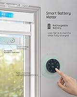 Vista 2 de Yoolax - Persianas de rodillo motorizada inteligente, estilo cebra, para ventanas 80% de sombreado - Blanco