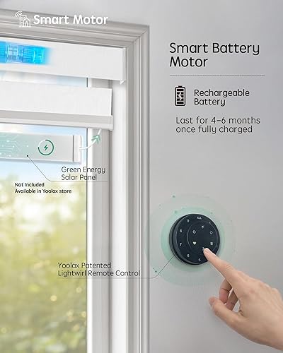 Miniatura 144 de Persianas de cebra motorizadas Yoolax compatibles con Alexa, persianas motorizadas con control remoto, persianas eléctricas inteligentes automáticas
