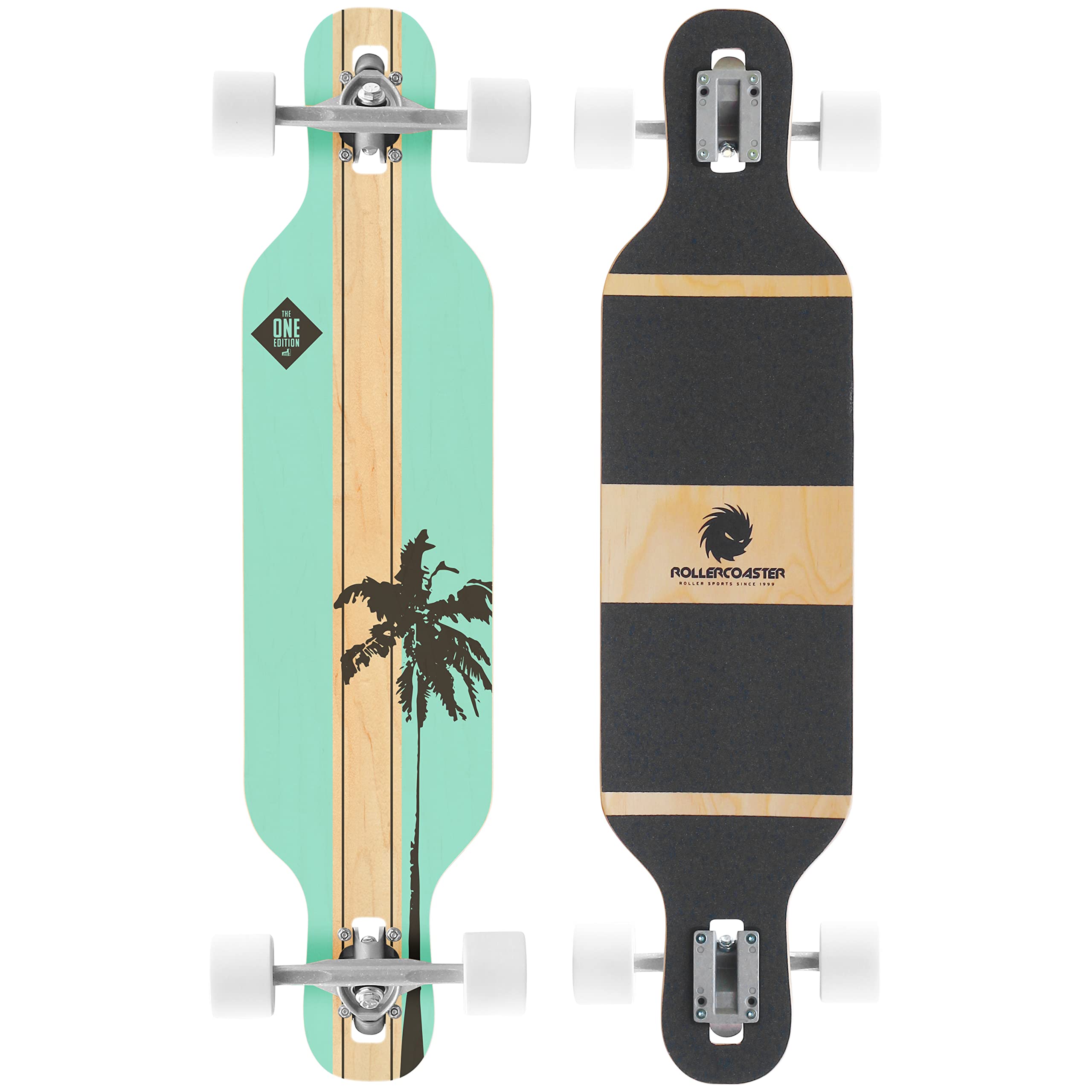 Rollercoaster Palms + Stripes The One Edition Drop Through Longboard