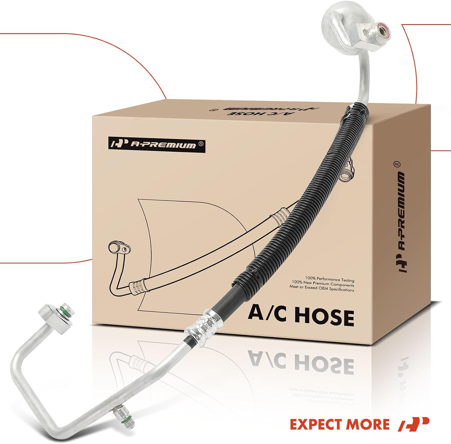 A-Premium A/C Discharge Line Hose Assembly Compatible with Ford Explorer, 2016 2017 2018 2019, 2.3L, Turbocharged, Compressor to Condenser
