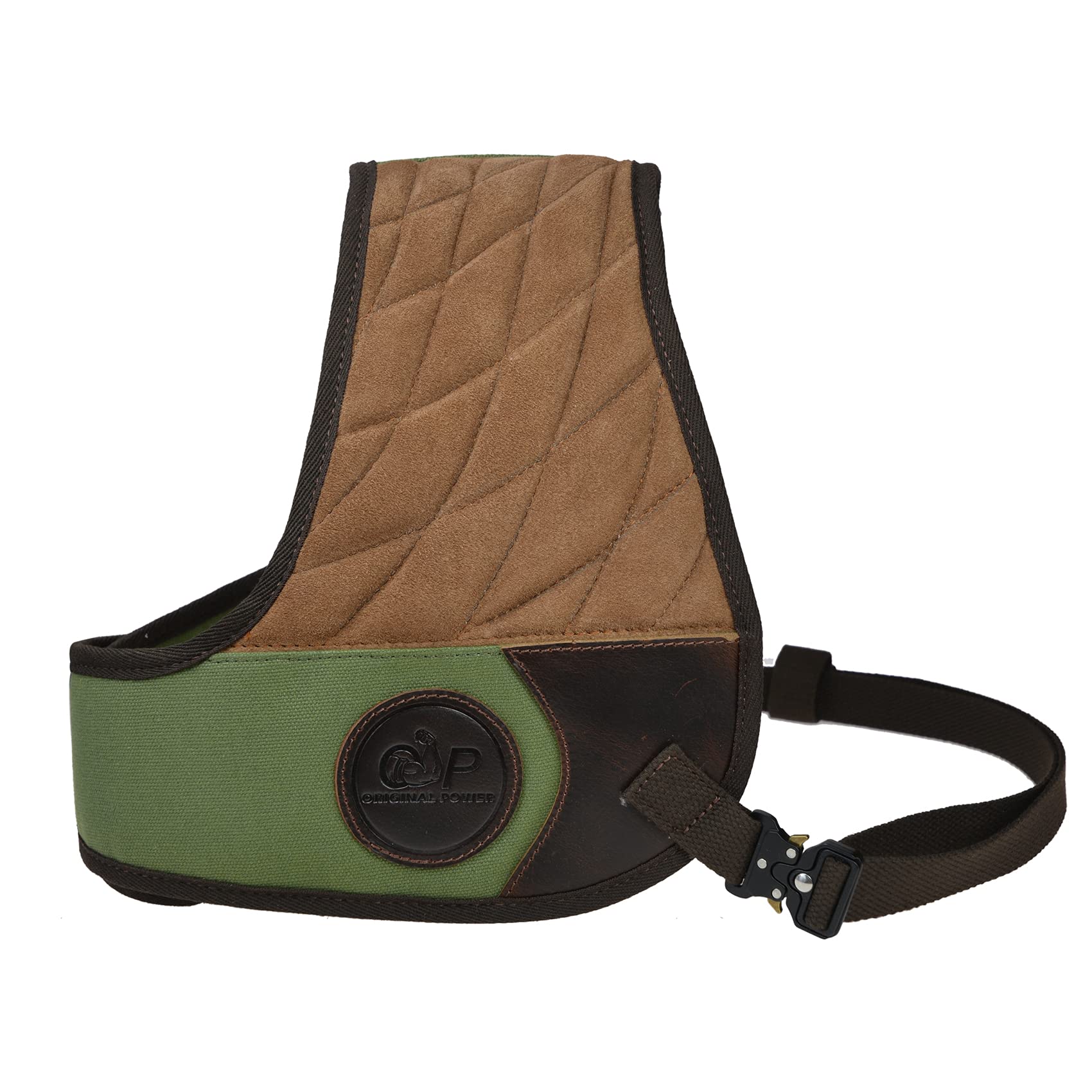 WAYNE'S DOG Leder Canvas Shooting Recoil Shields with Durable Construction, Solid Fit and Padding for Range, Shooting, Hunting (Green)