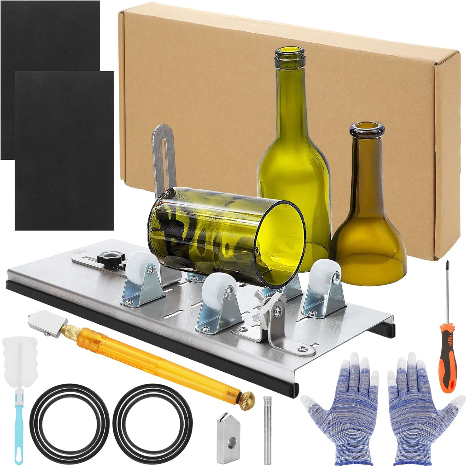 Oungy Glass Bottle Cutter kit Upgrade Glass Cutter for Bottles Wine Bottle Cutter Tool for Round Square and Neck Glass Cutting Tool Wine Bottle Cutter Tool for Glass Cutting for DIY Projects