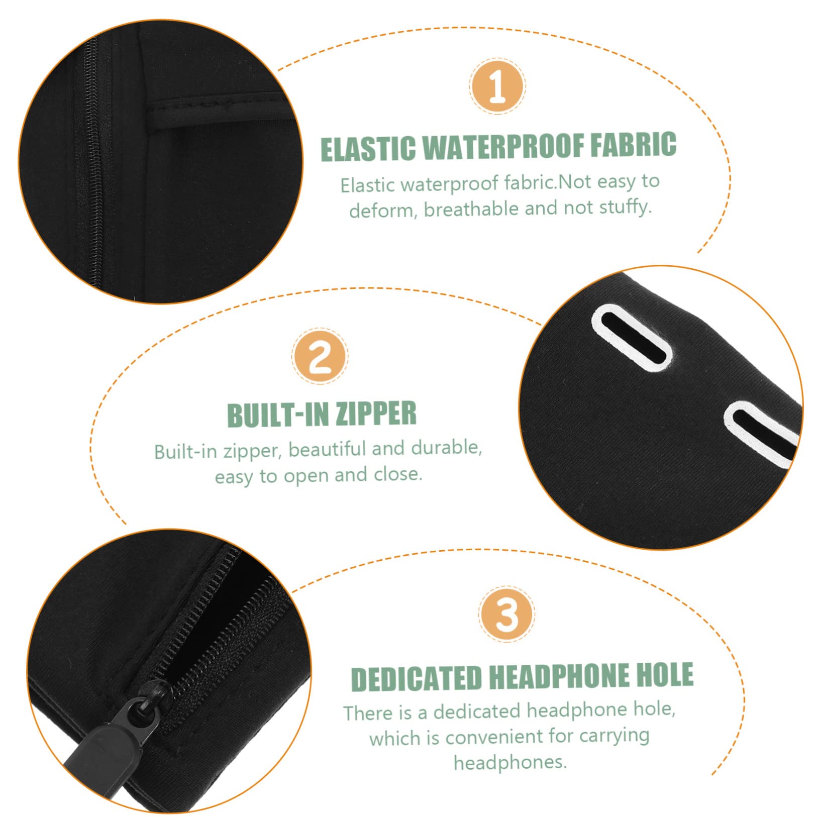 Housoutil 12 Fundas para Teléfono Móvil para Correr Deportivas con Cremallera para Hacer Ejercicio